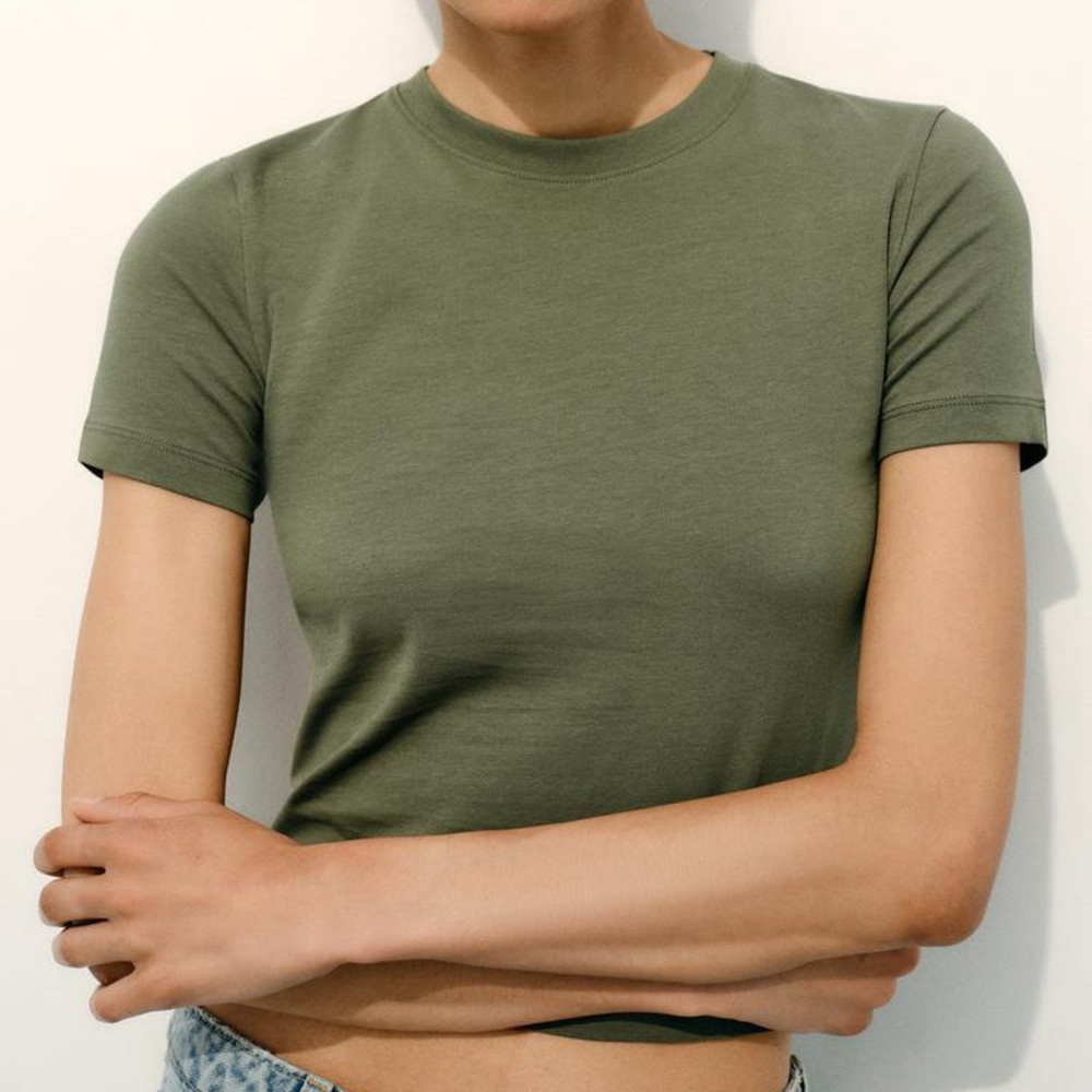 Zara Short Sleeve Crop Green